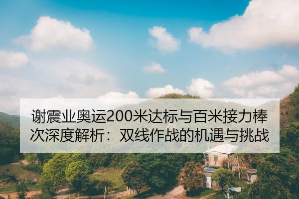 谢震业奥运200米达标与百米接力棒次深度解析：双线作战的机遇与挑战